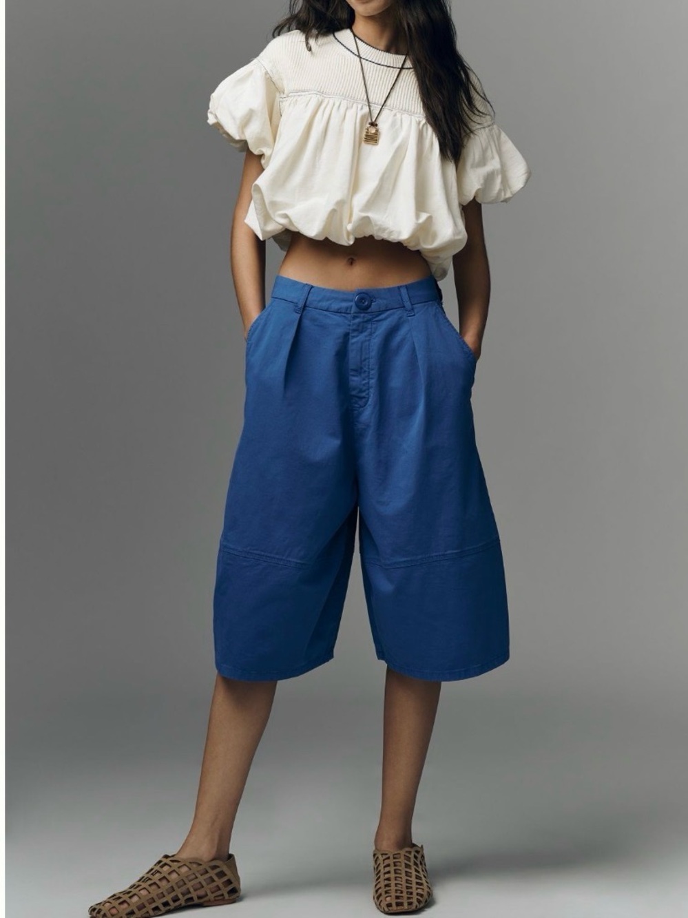 Anthropologie Pilcro Wide-Leg Crop Balloon Trousers. Size 29. MSRP $138
